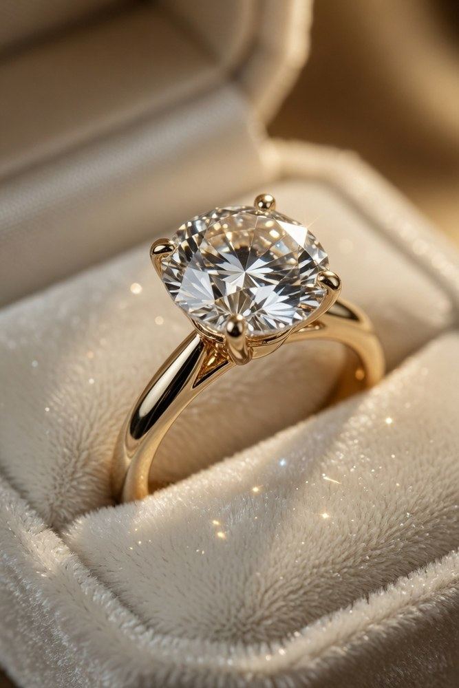 Anillo de compromiso oro 14k con diamante